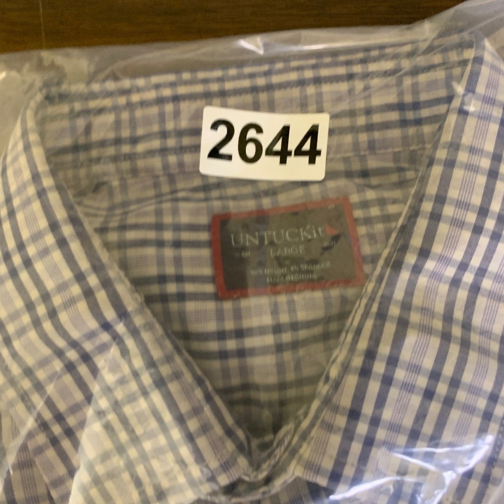 UNTUCKit Prunier Shirt Mens L Purple Plaid Stretch Short Sleeve Button Down - Picture 8 of 8
